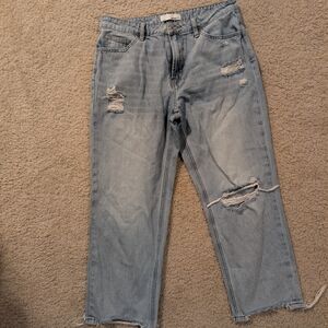 Distressed Light Blue Jeans